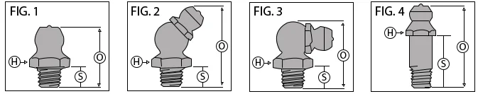 1/8” PTF grease fittings