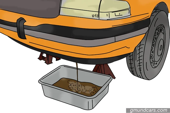 Allow the old coolant drain into a pan