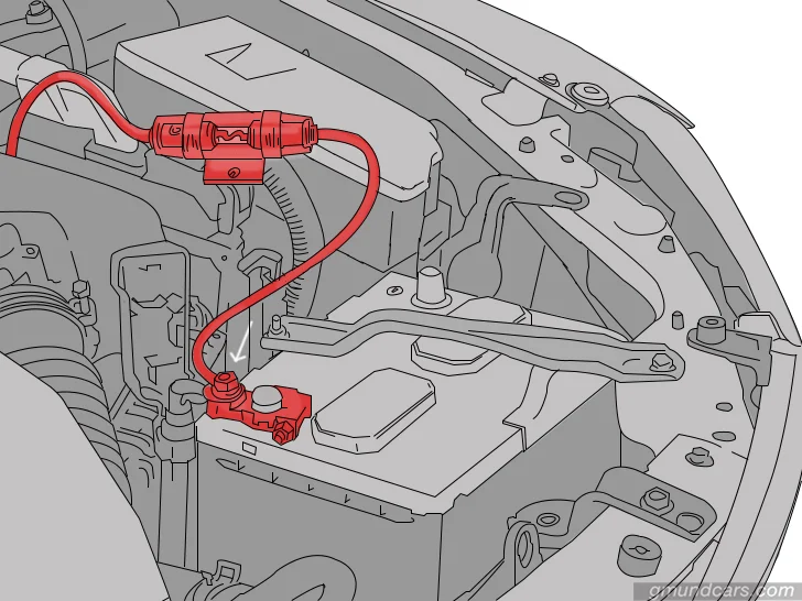attach the power wire to the battery