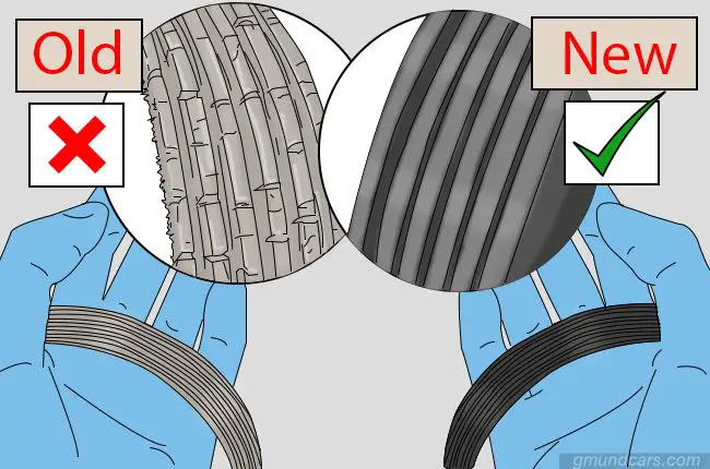 compare old and new serpentine belt