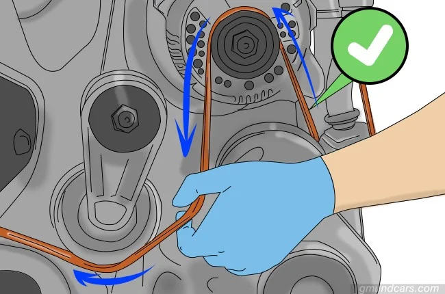 run new serpentine belt over pulleys