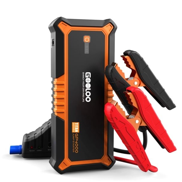 GOOLOO 1000A Peak 20800mAh Portable Car Jump Starter (Up to 8.0L Gas, 6.0L  Diesel Engine) 12V Auto Battery Booster Phone Charger Power Pack Built-in  LED Light and Smart Protection 