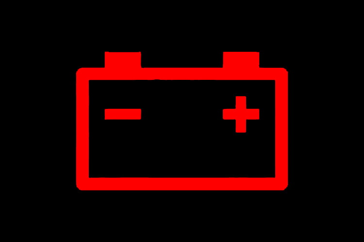 Battery discharge warning light