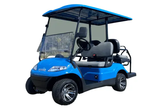 example of a baby blue advanced ev golf cart