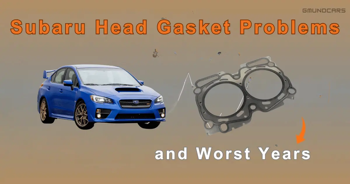 Custom infographic illustrating the concept of the most affected Subaru models, specifically suffering chronic head gasket failure