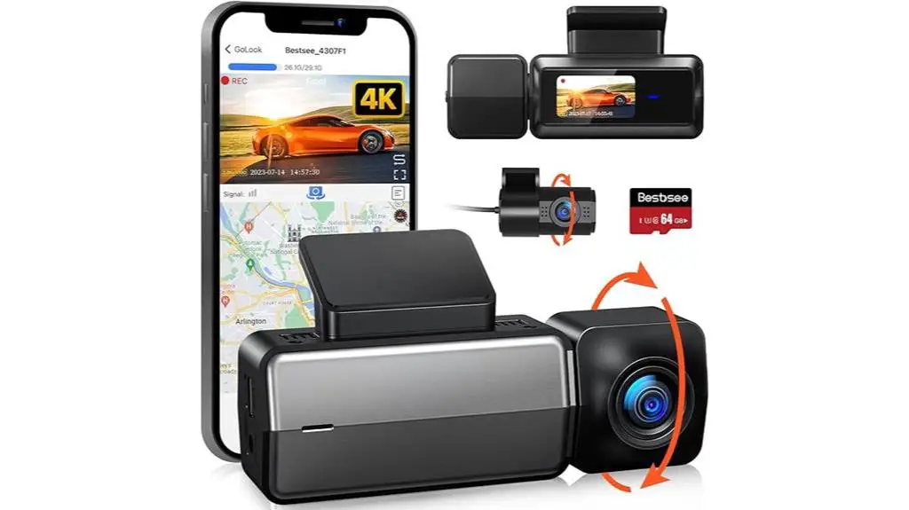 4k dash cam front rear