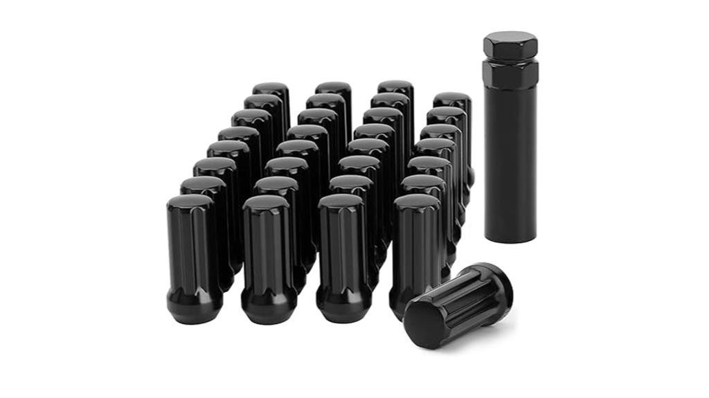 black m14x1 5 spline lugnuts