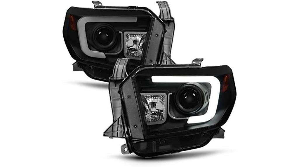 black smoked led headlights