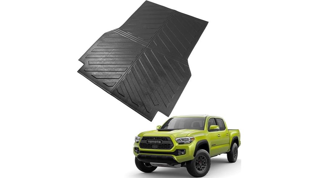 GTRacers Rubber Truck Bed Floor Mat For 2005-2022 Toyota Tacoma 6ft/72" Bed - Black