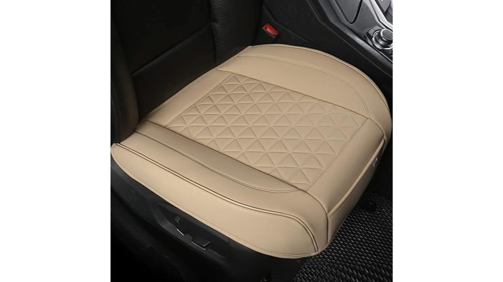 beige faux leather seat cover